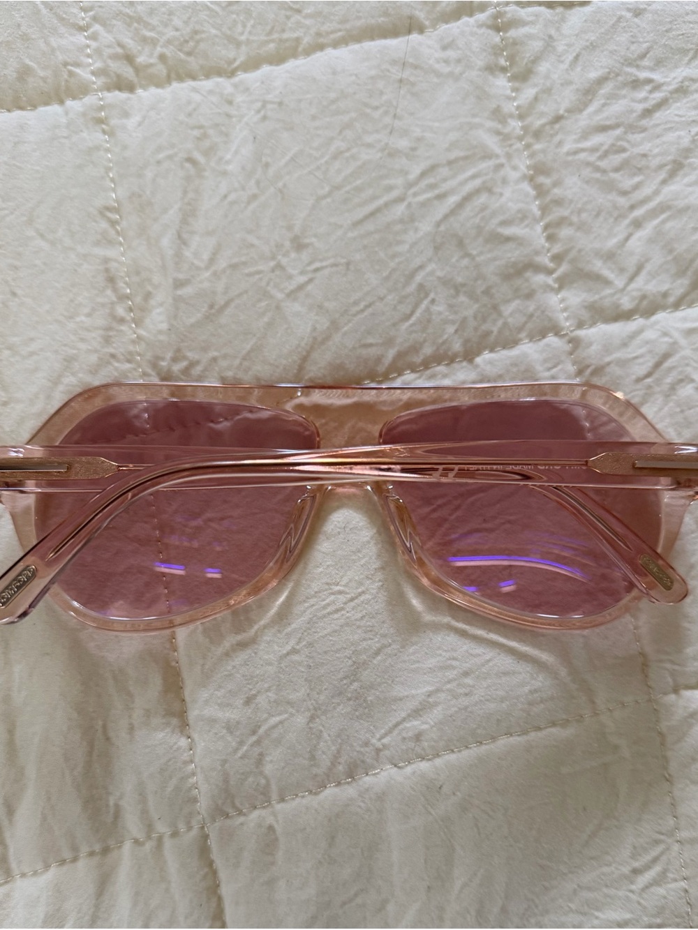 Tom Ford Translucent Pink Aviator Sunglasses - Picture 2 of 3